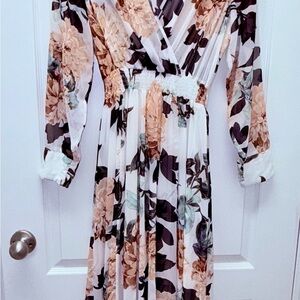 Elegant Floral Long Sleeve Dress